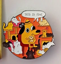DOG WITH CATS-ENAMEL LRG PIN-SHIP ALL THE PINS YOU BUY FOR $4.99-VISIT OUR STORE