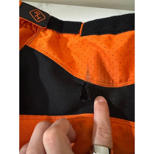 FASTHOUSE Moto Pants Orange Men's 32 Padded Hips, Leather Knees - Picture 12 of 13