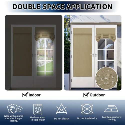 100% Blackout French Door Curtains Blinds for Door Window Shade Patio Door Cu... - Picture 7 of 7