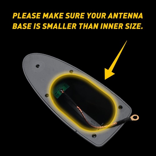 Universal Shark Fin Antenna Cover Car Trim Signal Radio AM FM Aerial Black EAP - Picture 9 of 12