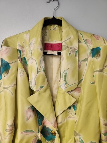 Rare 1998 Runway Christian Lacroix Vintage Silk Floral Suit Jacket France 42 US8 - Picture 3 of 9
