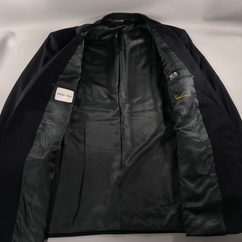 Pierre Cardin Today's Man Wool Black Blazer Sport Coat Jacket Gold Buttons Sz 52 - Picture 3 of 10