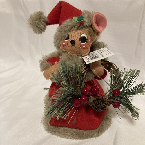 Annalee 2019 Rustic Pine Wreath Mouse 6" Christmas Doll w/ Tag