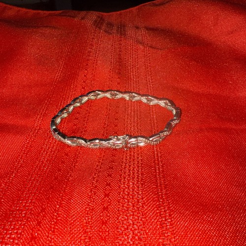 PAJ BB Strass Armband mit Doppelverschluss Haken 7 1/2" lang silberfarben - Bild 1 von 5