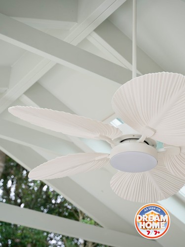 Beacon Lighting Bali 132cm DC Fan with Light in Antique White - Picture 4 of 20