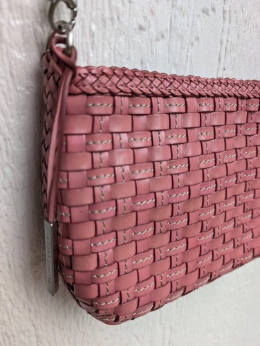 Elliott Lucca rosa Leder geflochten Handtasche Handtasche Schultertasche Frühling Sommer Ostern - Bild 2 von 7