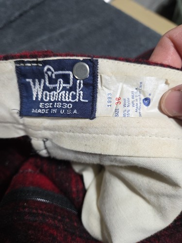 Vintage Woolrich Mackinaw Hunting Jacket Pants Set Red Black Buffalo 46 38x31.5 - Picture 20 of 21