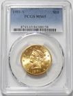 1901 S GOLD USA $10 DOLLAR LIBERTY HEAD COIN PCGS MINT STATE 65 PQ