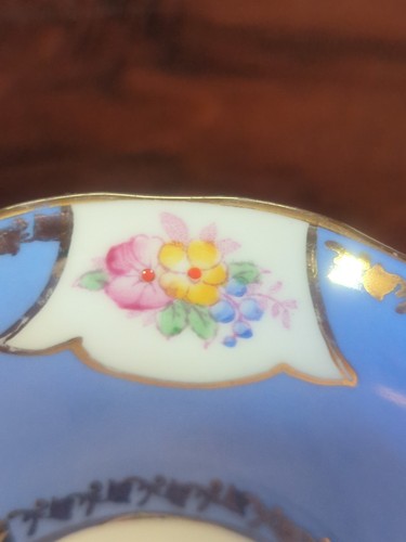 Vintage Antique Royal Albert Cup And Saucer Appox 1930 Robin's Egg Blue Floral - Picture 12 of 12