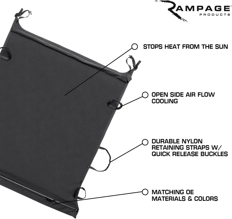 RAMPAGE PRODUCTS Combo Brief/Extended Topper 94835 Compatível com Jeep Wrangler 2007-2018 - Imagem 2 de 4
