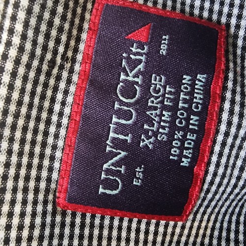 Camisa UNTUCKit Para Hombre Talla XL Negra Blanca Cuadros Manga Larga Abotonada Calce Ajustado - Imagen 8 de 8