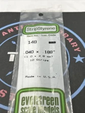 Evergreen Scale. Polystyrene. 14" 148 .040 X .188 (10)