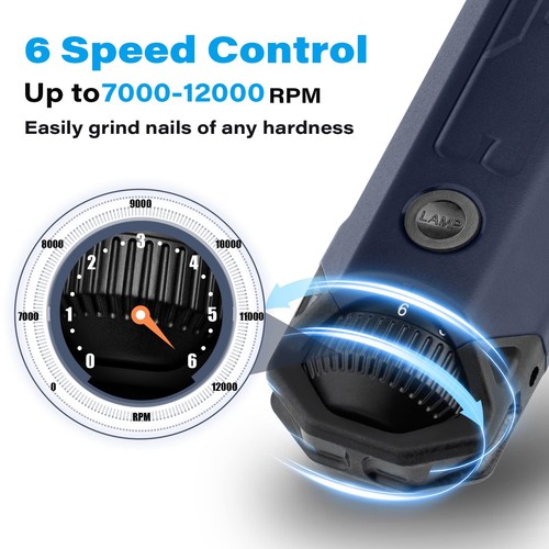 Molinillo de uñas para perros de 6 velocidades - El más nuevo molinillo de uñas mejorado para mascotas súper silencioso Recha... - Imagen 2 de 7