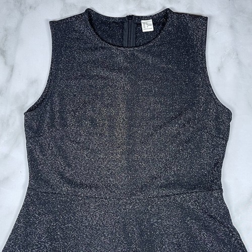 Womens Baby Doll Sparkle Glitter Sleeveless Stretch Mini Dress Black US Size M - Picture 2 of 12