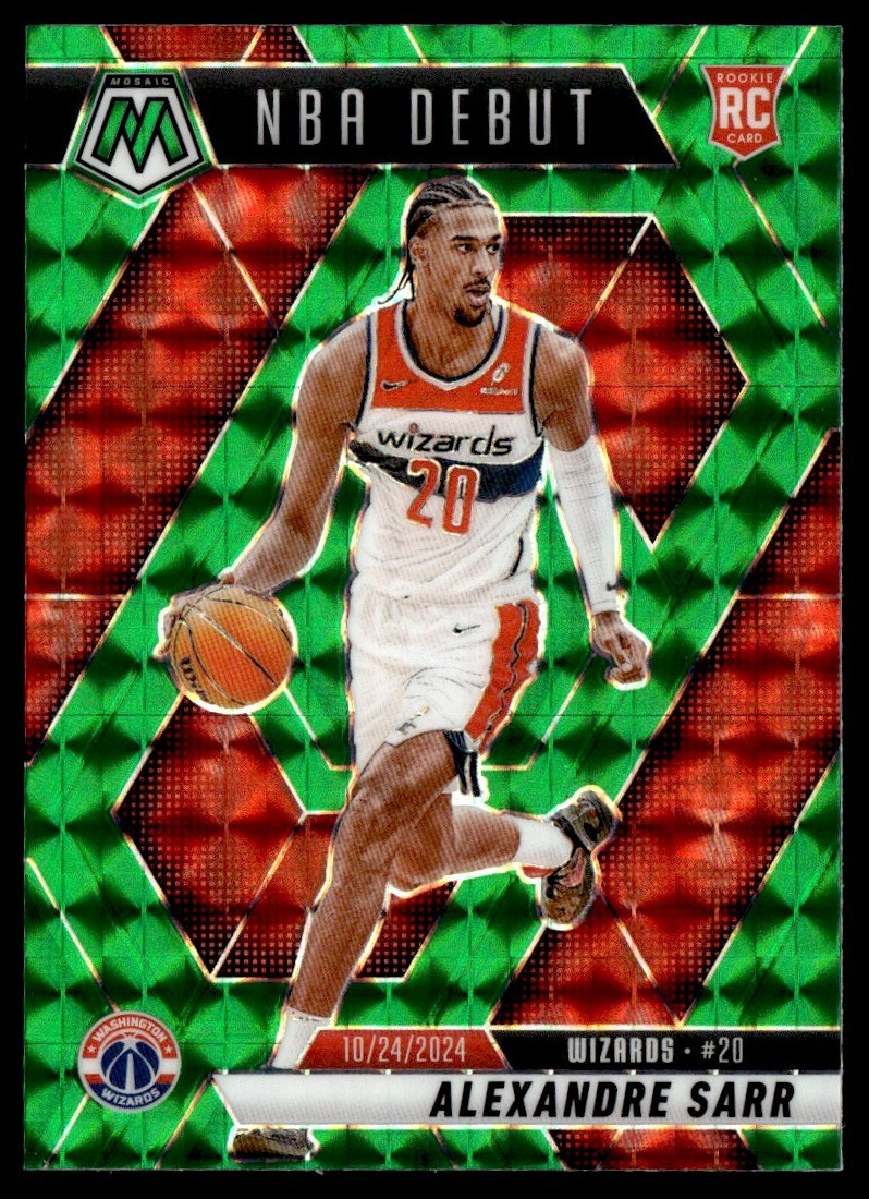 2024-25 Panini Mosaic NBA Debut Green Alexandre Sarr RC #254