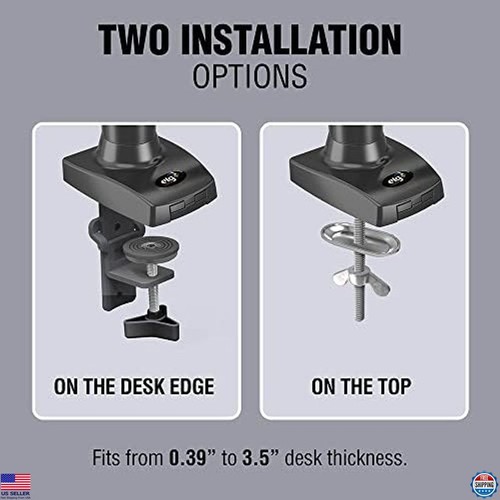 Full Motion Swivel Single Monitor Desk Mount for 17” to 35” Displays - Black - 第 4/6 張圖片