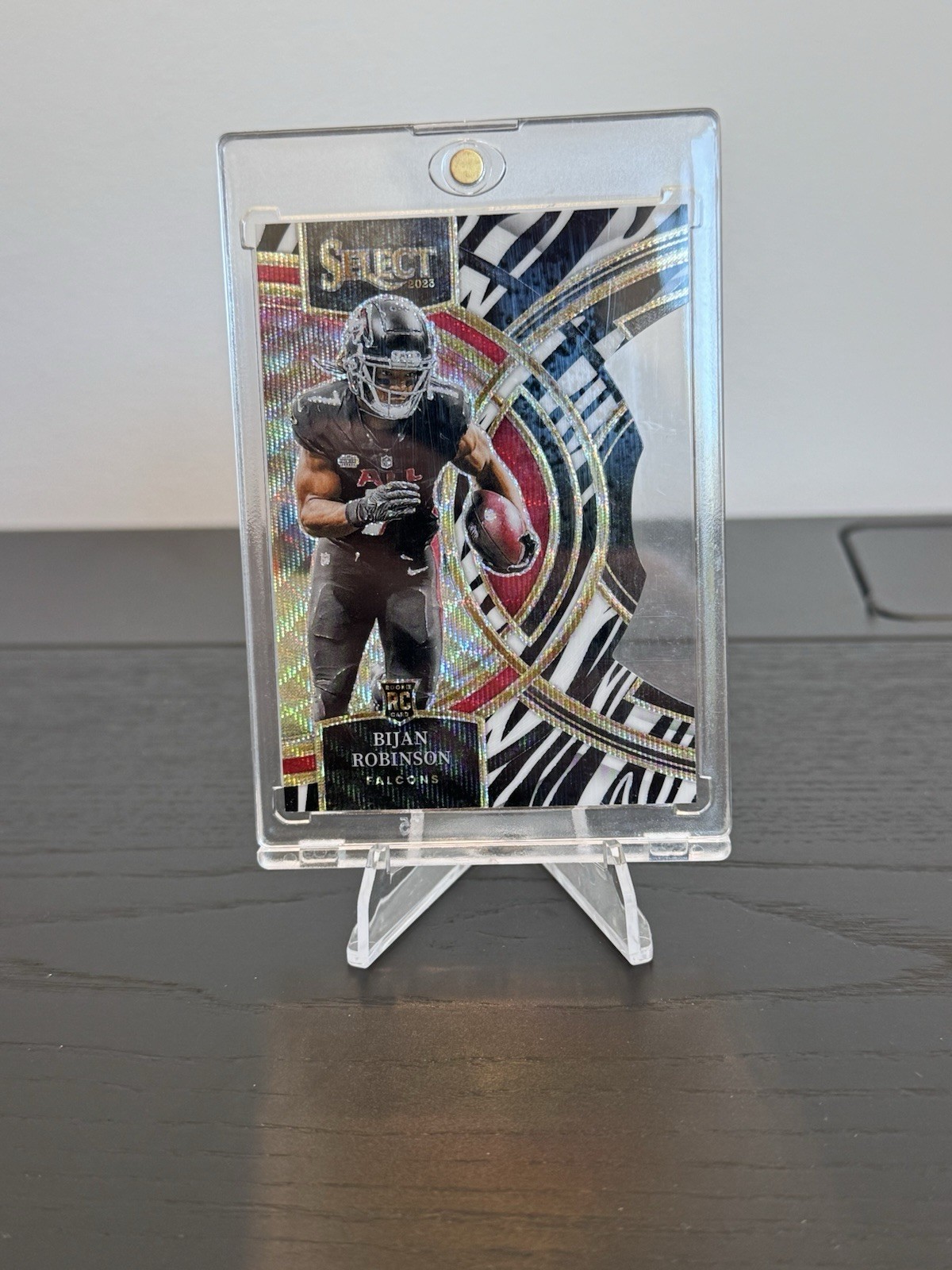 2023 Panini Select - Premier Level Zebra Prizm Die-Cut #180 Bijan Robinson (RC)