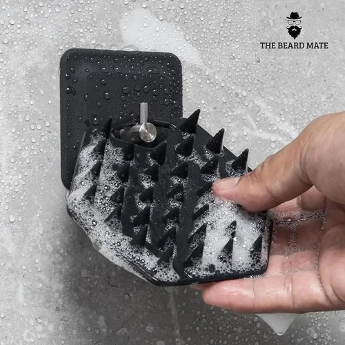The Beard Mate's Silicone Beard Scrubber Exfoliator & Brush, Scalp Exfoliator T - Picture 3 of 7