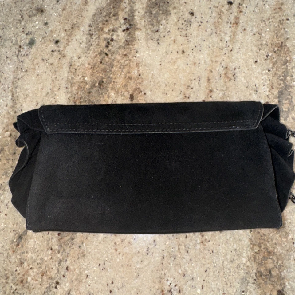 НОВЫЙ БЕЗ ЯРЛЫКОВ LOEFFLER RANDALL ЗАМШЕВЫЙ КЛАТЧ ОБОРКИ ОТДЕЛКА РОСКОШЬ SOHO ГОРОД черный - Изображение 4 из 4