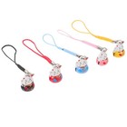  5Pcs Fortune Cat Phone Chains Key Backpack Pendants Copper Bell Phone Pendants