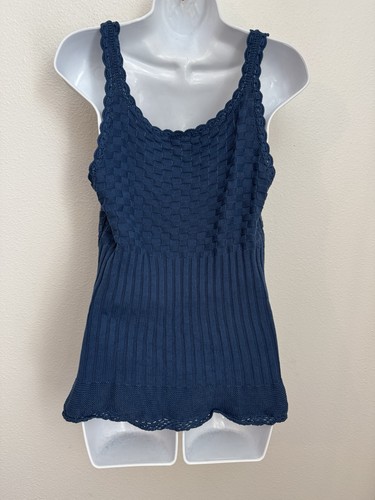 Maglione Lauren Ralph Lauren Tank anni 90 stile Y2K maglia M senza maniche blu femminile - Foto 4 di 6