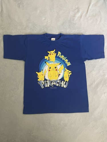Vintage Pokémon Pikachu 2000 Nintendo Youth X-Large Shirt Blue Catch ‘Em All - Picture 1 of 23