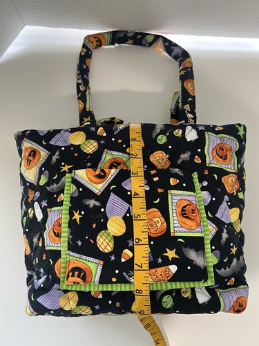 New Handmade Halloween Purse Colorful Pumpkins and Bats - Picture 9 of 10