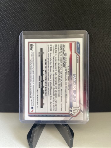 Maddux Bruns 2021 Bowman Draft cromo #BDC-126 refractor 1st Bowman - Imagen 4 de 4