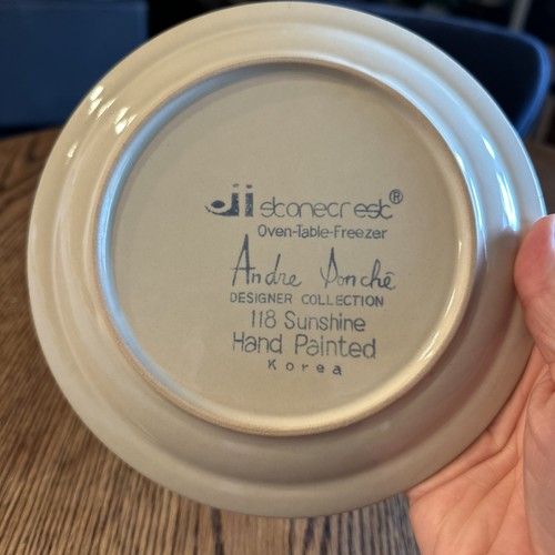 Ji Stonecrest Sunshine 118 Andre Ponche Collection Stoneware Salad Plates 7.25” - Picture 2 of 14