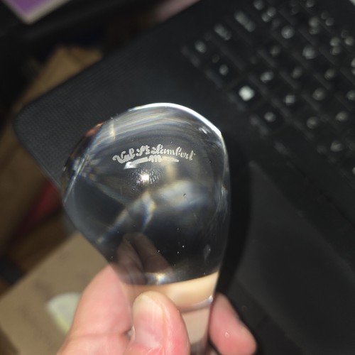 Pisapapeles Val Saint Lambert Bélgica Cristal Hueso de Perro Firmado 7" Pesado Transparente - Imagen 4 de 13