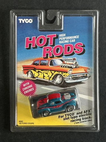 Tyco 9082 '40 Ford Coupe "The GOOD and the RAD BLUE Hot Rods HO Slot Car NEW