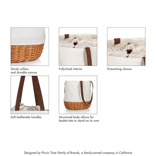 - Bolso de Mano de Lona y Cesta de Sauce Coronado Marca, (Lona Beige) - Imagen 6 de 6