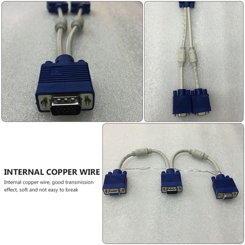 2 PCS VGA Video Cable Computer Splitter for Dual Monitors Display - Afbeelding 10 van 12