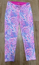 Lilly Pulitzer Women  s Luxletic Weekender Midi Leggings Pockets 24" UPF 50 Sz M