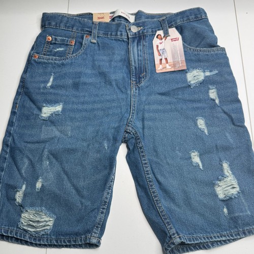 LEVI'S 511 SLIM Boy's Jean Shorts sz 18 (29 W) Dark Wash NEW Adj Waist  - Picture 1 of 7