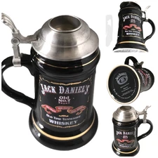 1999 Jack Daniel’s Old No. 7 Father & Son Lidded Stein Stoneware No Shot Glass