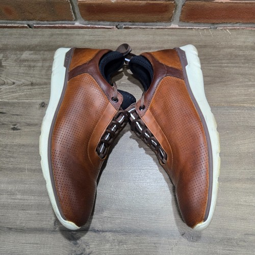 Johnston & Murphy XC4 mens 12M shoes Prentiss U Throat Brown Sheepskin oxford - Picture 8 of 9