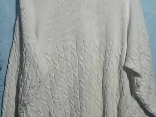 Eddie Bauer White Sweater Sz L - Picture 3 of 9