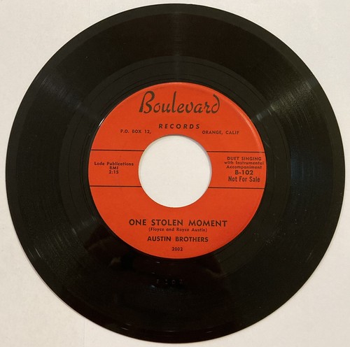 Austin Brothers w/ Eddie Cochran – Patent Pending – Boulevard B-101 – 1959 45RPM - Imagen 4 de 4