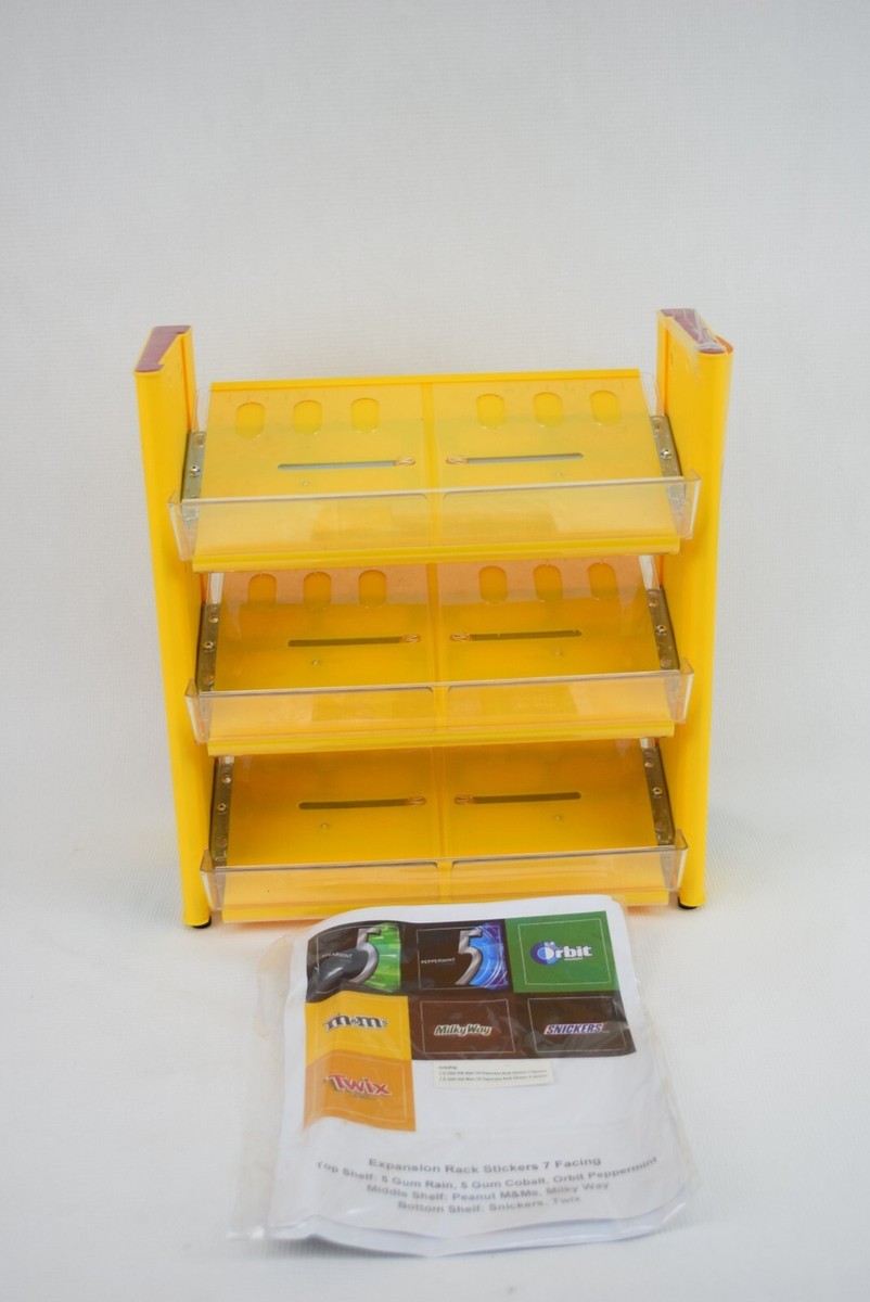 M&M Store Candy Rack Display Expandable Yellow Plastic