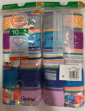 20PCS Wonder Nation Girls Cotton Brief Underwear, 10-Pack, Sizes 12 Plus