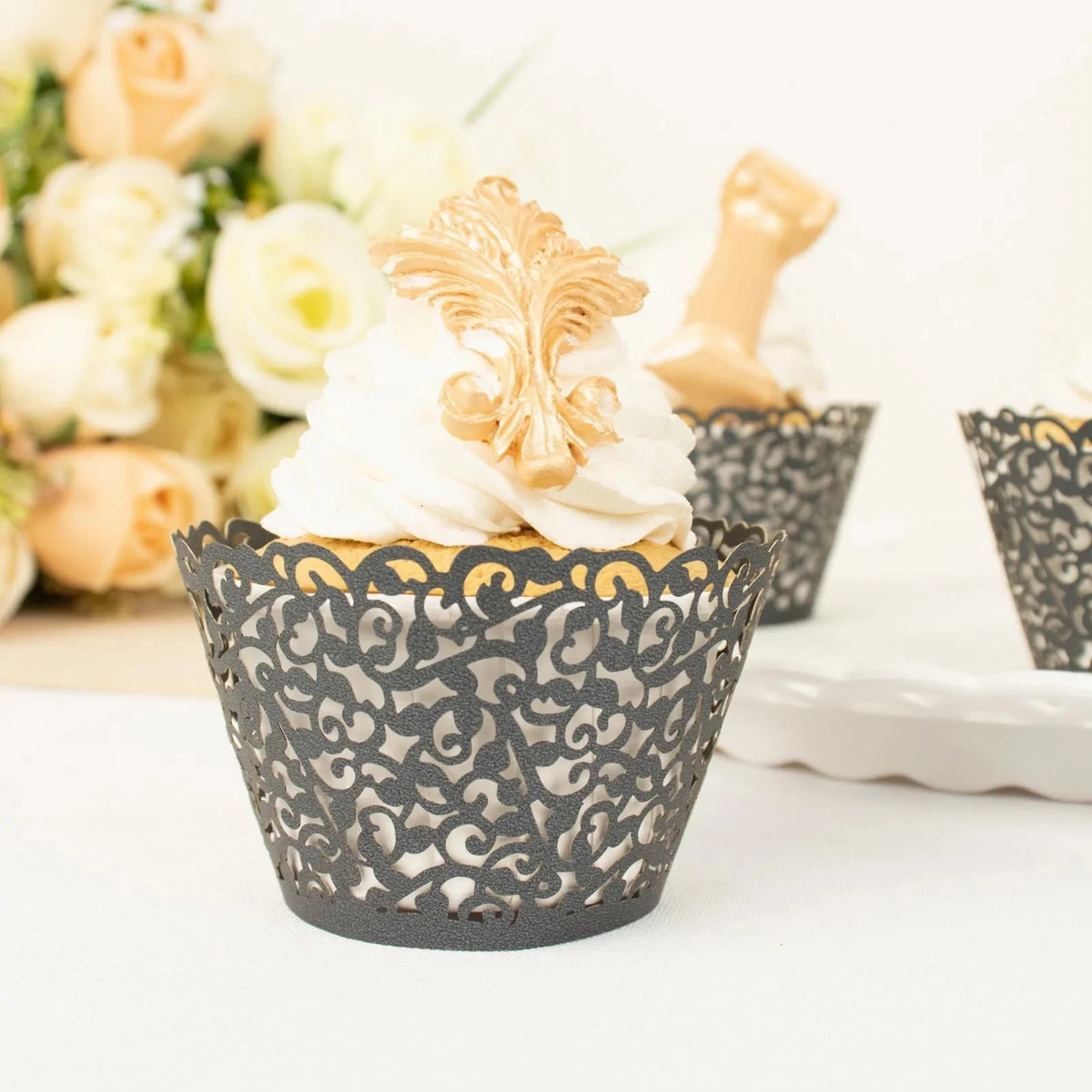 Laser cut top cupcake liners