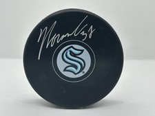 Yanni Gourde Autographed Seattle Kraken Hockey Puck ! Fanatics