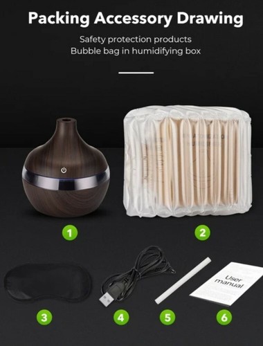 ✔️DIFFUSORE DI AROMI - AROMATERAPIA , con LED colori + 10 cotton stick OMAGGIO - Foto 3 di 12