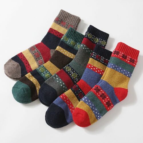 5 Paar Winter Herren Damen Wolle Kaschmir Dicke Socken Warm Weich Freizeit Socken - Bild 7 von 26