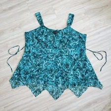 Vintage Y2K Separates Green Leaf Tank Top