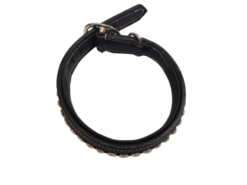 Collar de perro de cristal vacío de cuero genuino con estrás. - Imagen 5 de 12