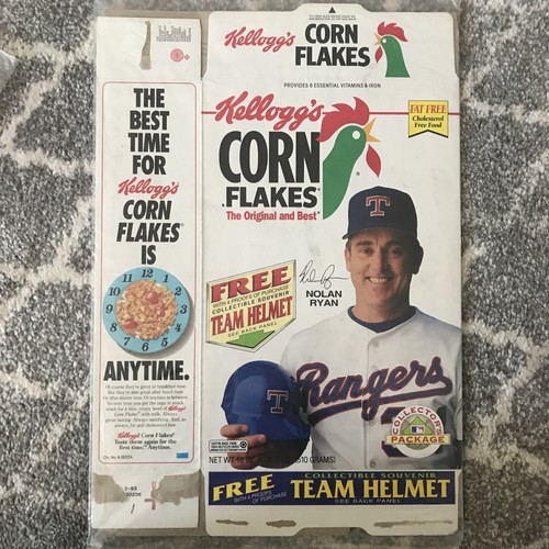 1994 Kellogg's Corn Flakes fabrikversiegelte Müslischachtel (Nolan Ryan auf Vorderseite) - Bild 1 von 2