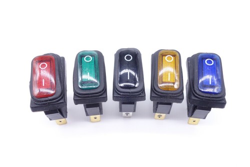 Wippschalter wasserdicht beleuchtet rot grün gelb blau schwarz IP65 12V 24V 230V - Bild 13 von 30