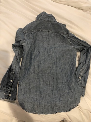 Crewcuts Size 12 Chambray Denim Buttondown Girls - Picture 5 of 7